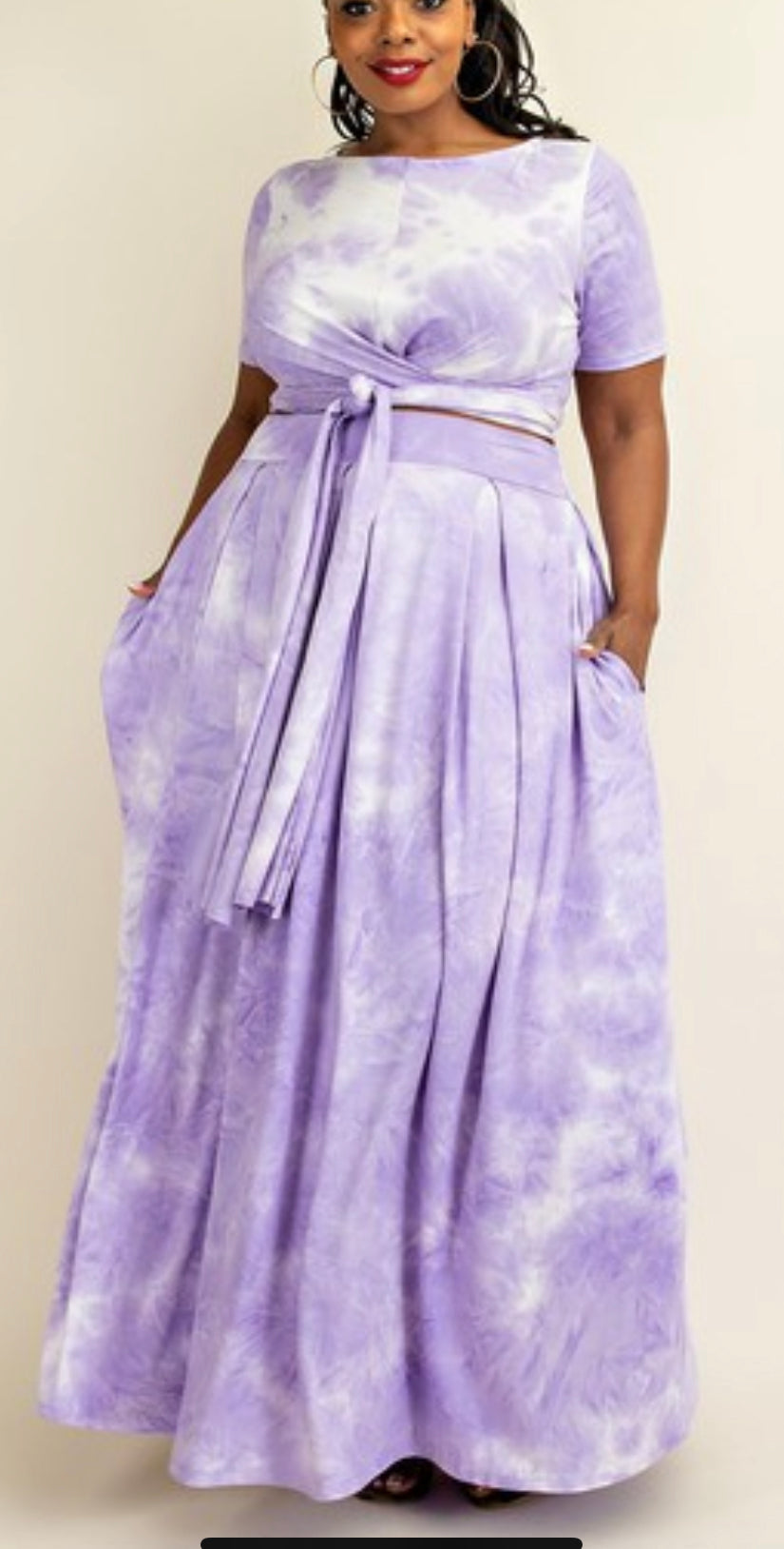 Lavender Wrap around Skirt Sets